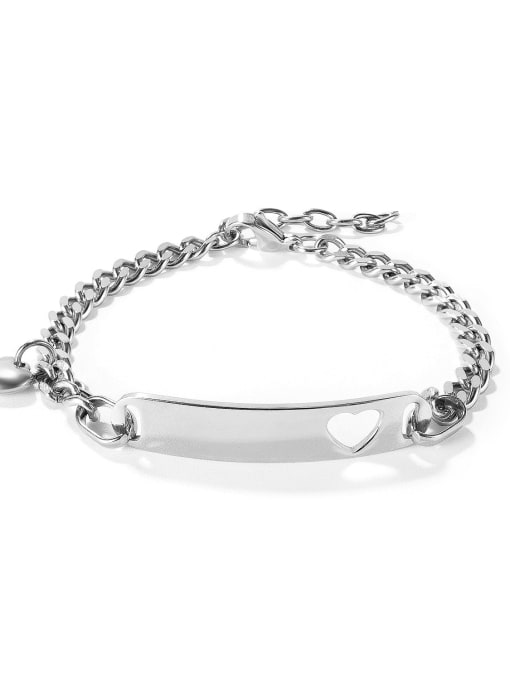 1151 [steel color] Titanium Steel Geometric Minimalist Link Bracelet